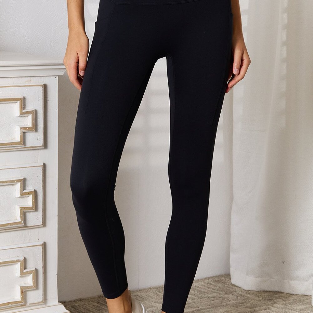 Basic Bae Wide Waistband Sports Leggings - Comfortable & Versatile Black Legging